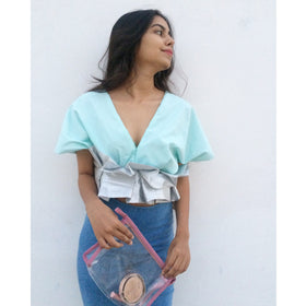 Ruffle Belt VNeck Top