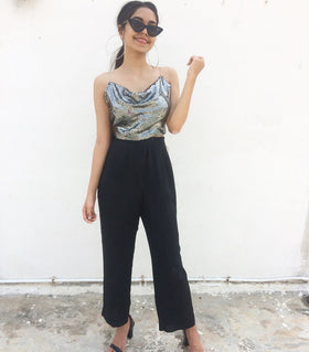 Sequin Backless Top