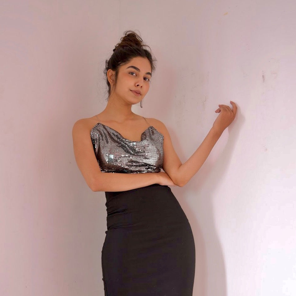 Sequin Backless Top