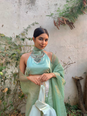 Backless Halter neck Ethnic Co-ords.