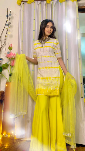 Shibori Tie-Dye Sharara set