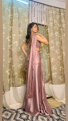 The Mauve Mousse Sequin Shimmer Saree