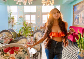 Single strap flowy mini croptop