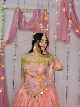 Phool ~ Floral Print Organza Lehenga 