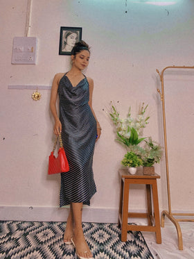 Cowl neck BobbyPrint Slip on dress.