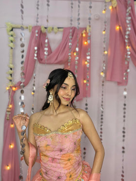 Phool ~ Floral Print Organza Lehenga 