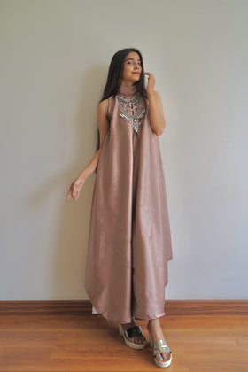 Circluar flare with broad collar high neck kurti