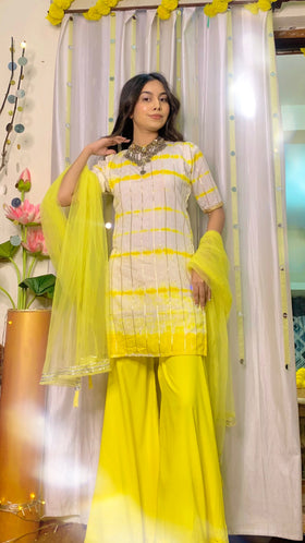 Shibori Tie-Dye Sharara set
