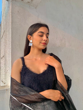 Overlapped Mirror earrings.
