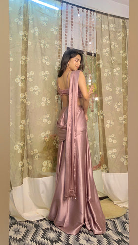 The Mauve Mousse Sequin Shimmer Saree