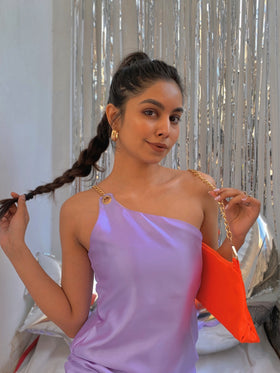 Single shoulder Chain-Strap Aline 