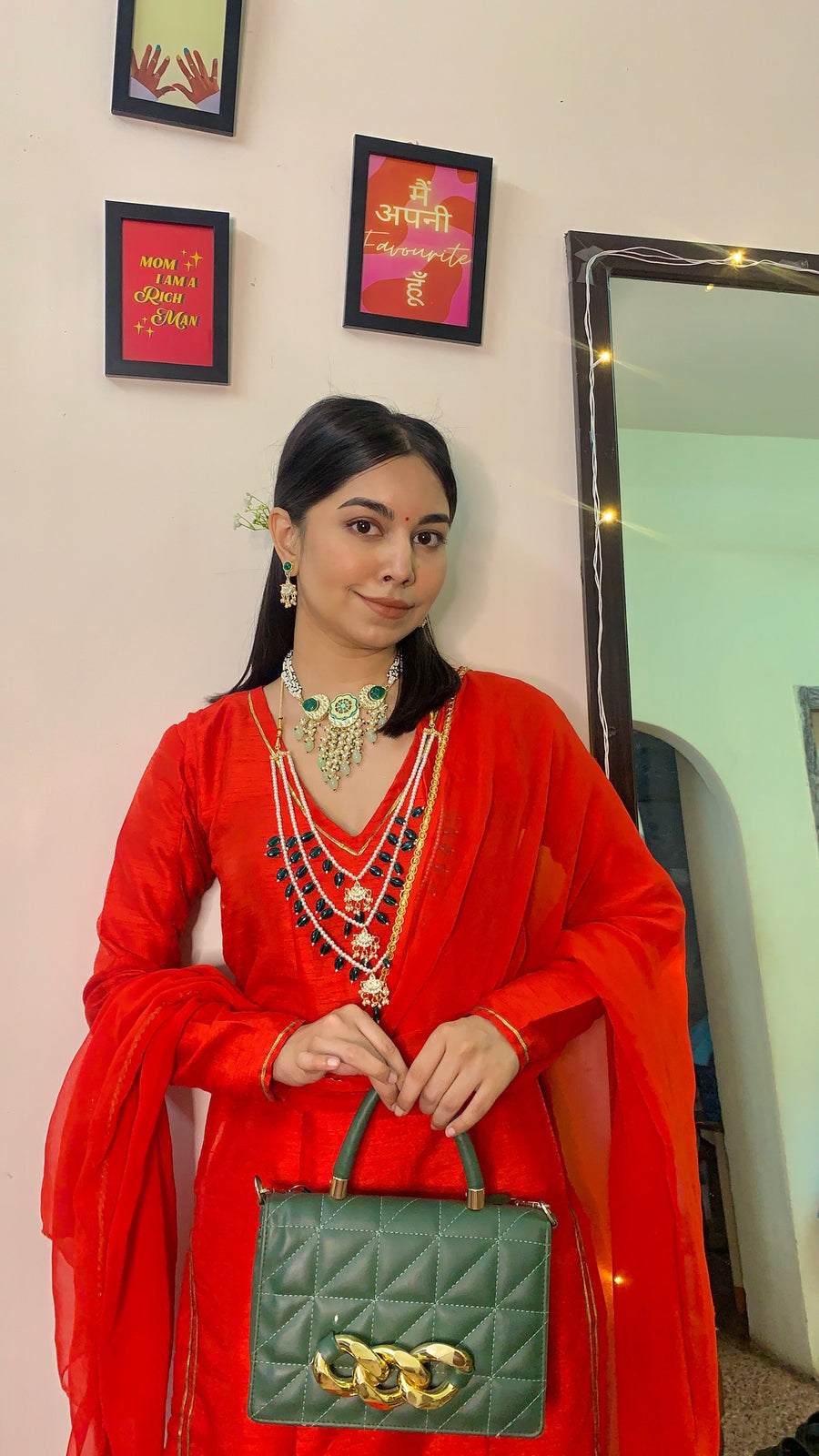 The laal Mirch Kurta set