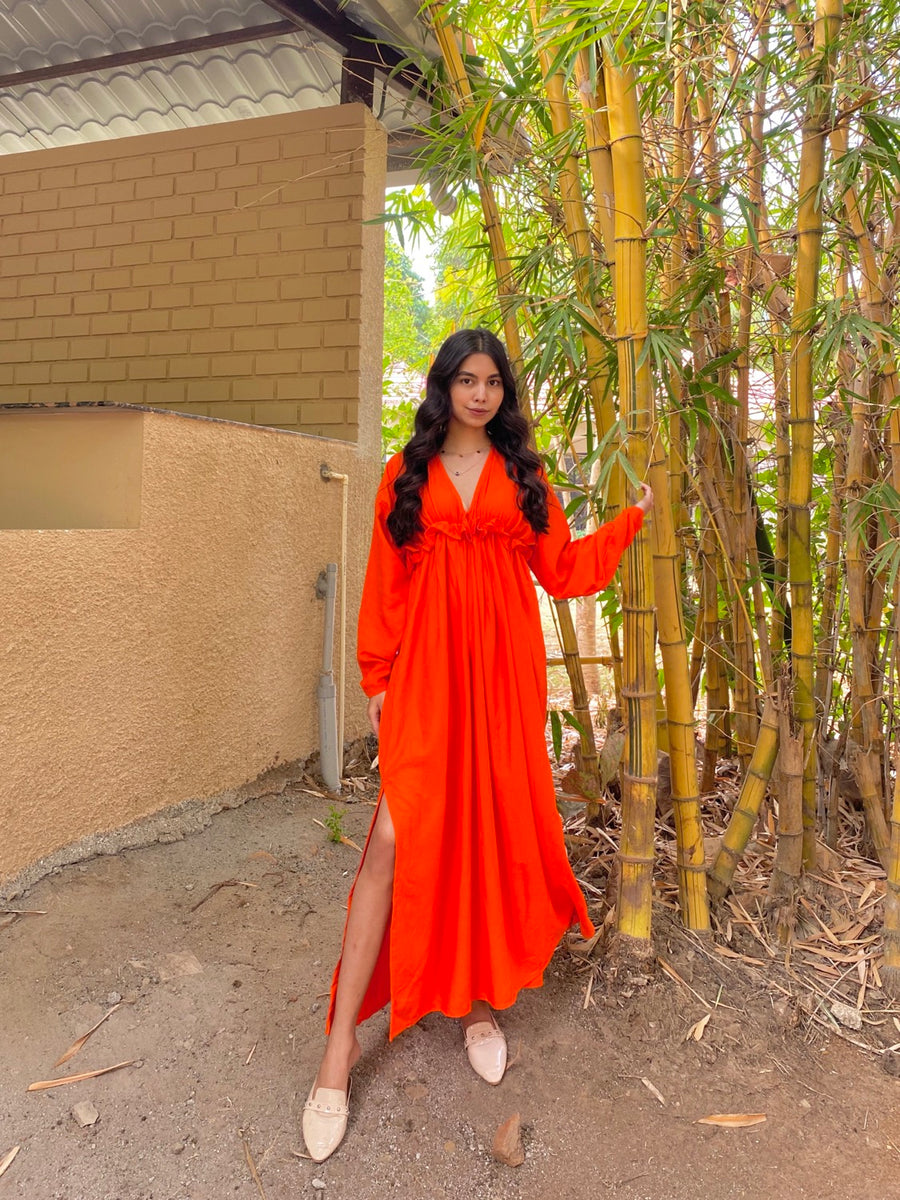 Dual Slit Ruffle One-Piece 