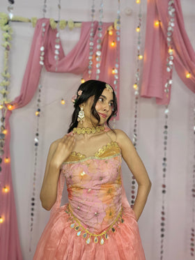 Phool ~ Floral Print Organza Lehenga 