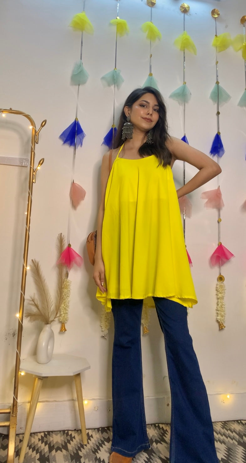 Basic Circular flare Single strap kurti