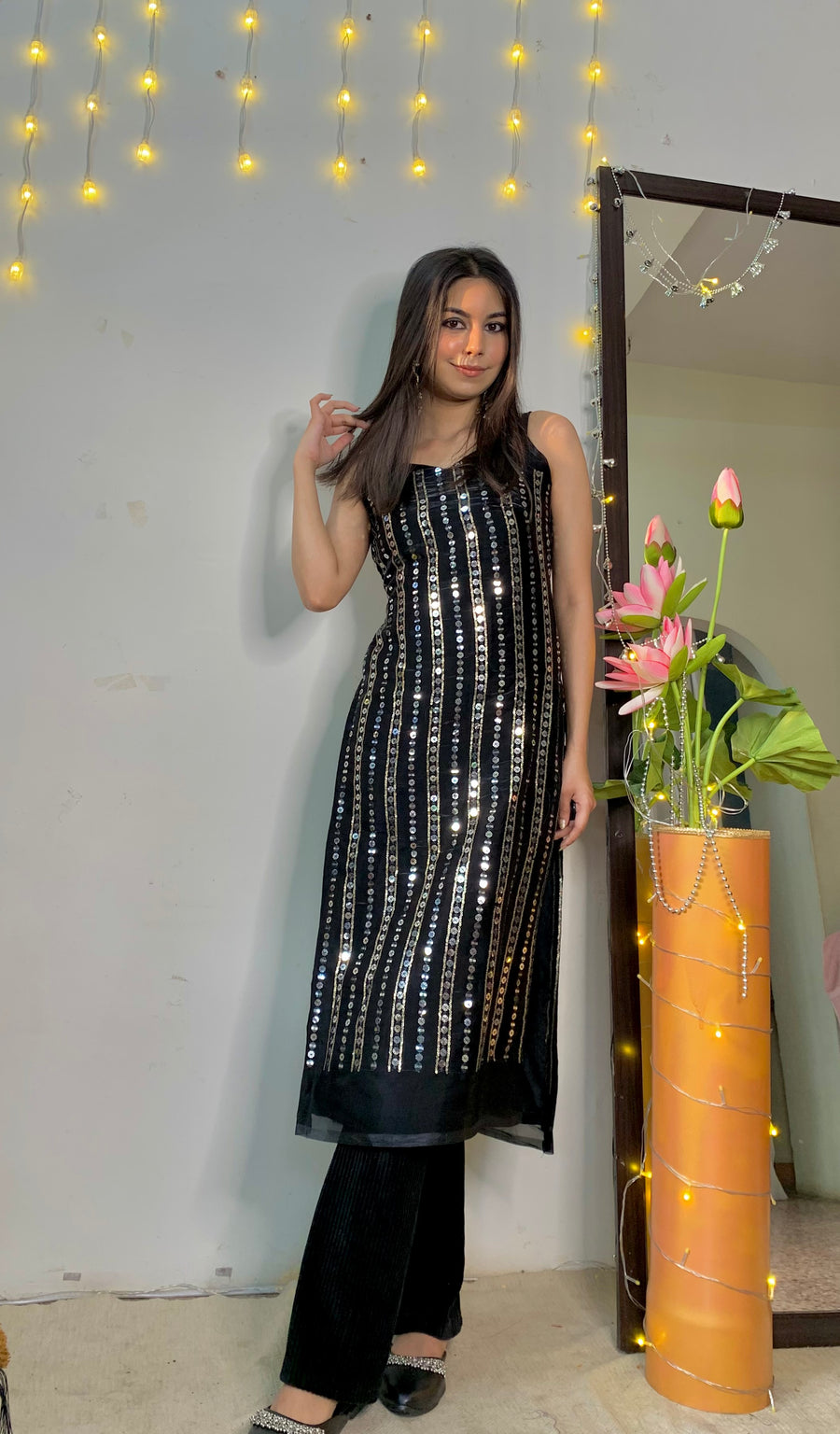 Taara ~ The sequin single strap kurti