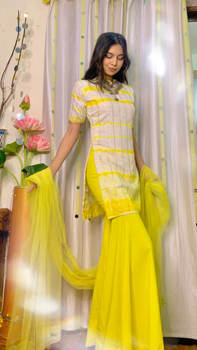 Shibori Tie-Dye Sharara set