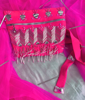 Mirror and Glassbeads handwork Waistbag