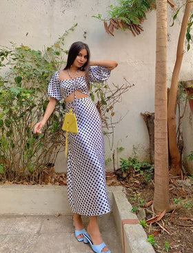 Bobby Print A-line semi flare Skirt