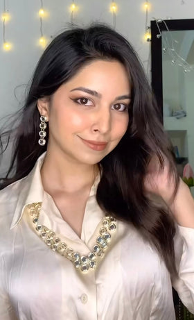AD cut Polki long Necklace Set || Polki2 ||