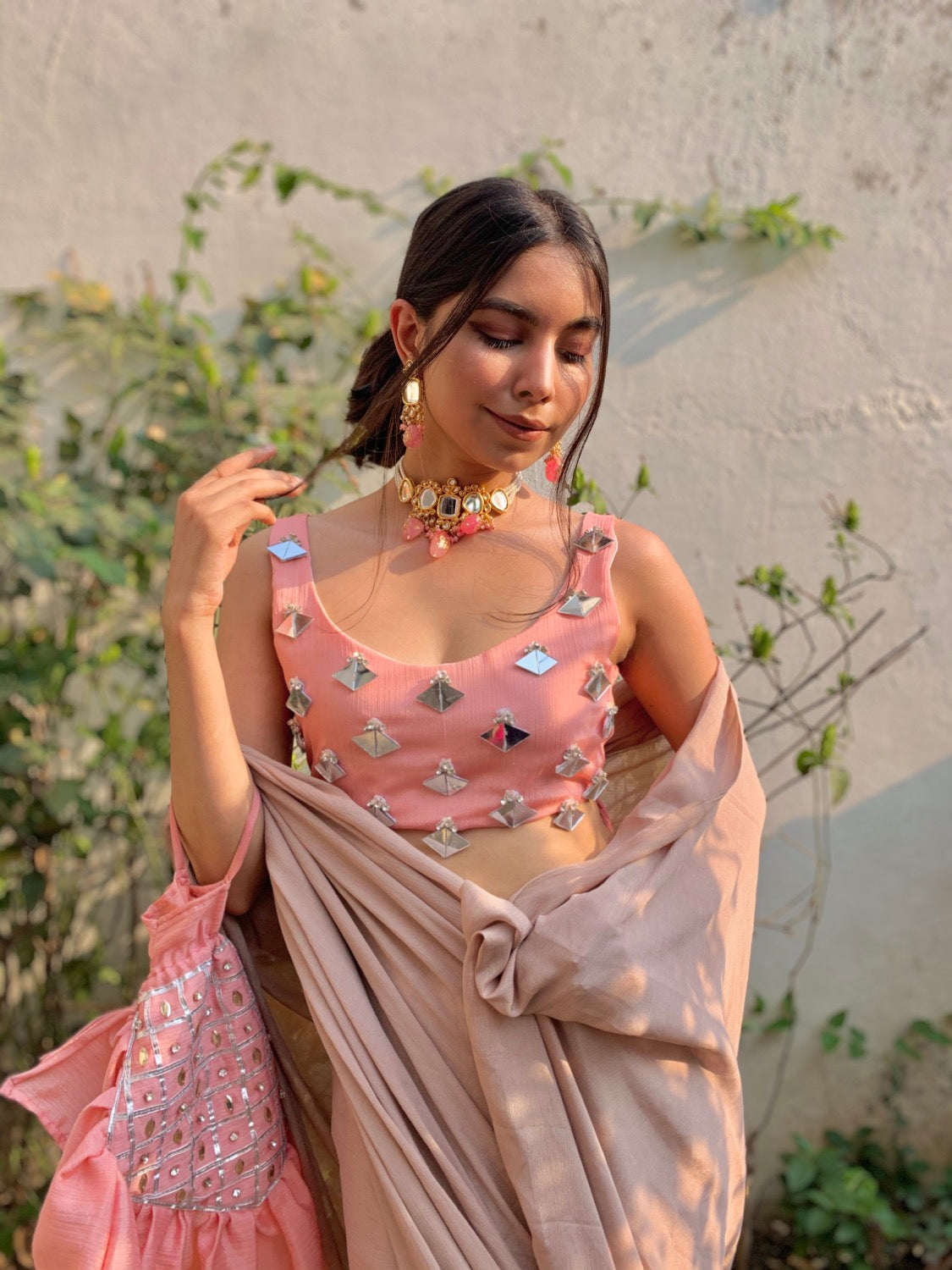 Mirror Drop Handwork Blouse