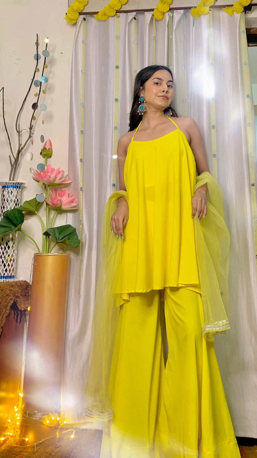 Circular flared Sharara set