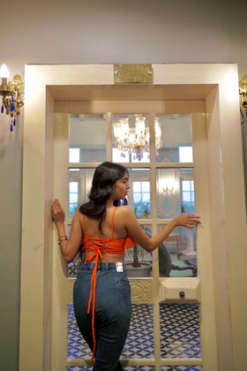 Single strap flowy mini croptop