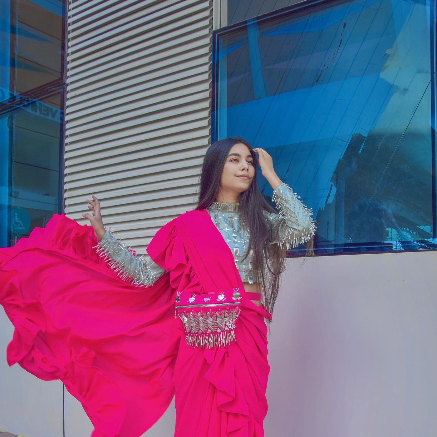 Single sided Ruffle sari (Just Sari)