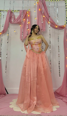 Phool ~ Floral Print Organza Lehenga 