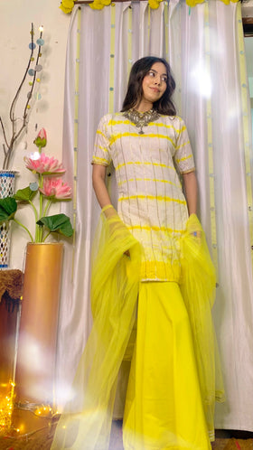 Shibori Tie-Dye Sharara set