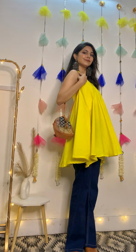 Basic Circular flare Single strap kurti