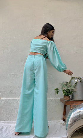 Tie the Knot croptop with Tilted Zip Co-ords