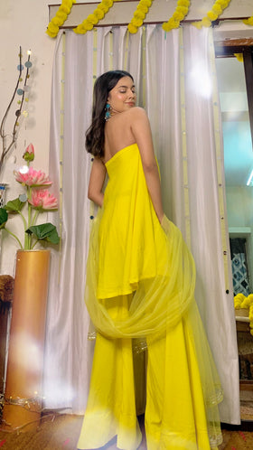 Circular flared Sharara set