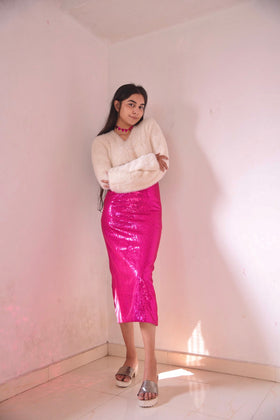 Highwaist Sequin Sheathfit Skirt