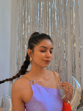 Single shoulder Chain-Strap Aline 